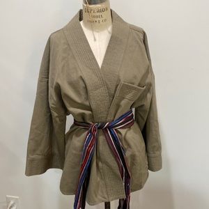 Anthropologie Aryessa green kimono with sash size small